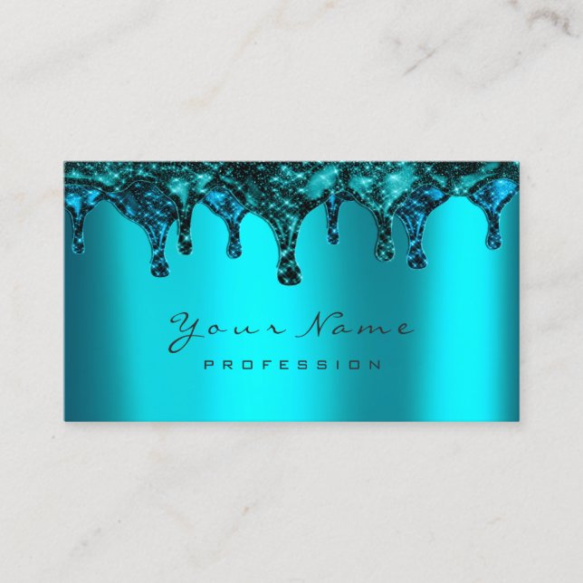 Nails Wax Epilation Depilation Navy Ocean Teal Business Card (Front)