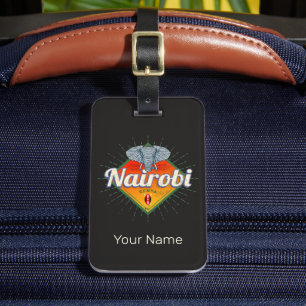 Nairobi Capital Kenya Elephant Vintage Africa Luggage Tag