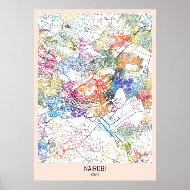 Nairobi Kenya City Map Poster (Front)