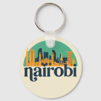 Nairobi Kenya City Skyline Retro Cityscape Art