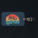 Nairobi Kenya City Skyline Vintage Cityscape Luggage Tag<br><div class="desc">Vintage and retro city design with beautiful skyline, tourist attraction and cityscape art. Cool skyscraper and building silhouette illustration merchandise for tourist and traveller. Perfect as souvenir to bring back home when travelling. Save the memory of your travel and vacation with family and friends. Background colour can be customised to...</div>
