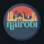 Nairobi Kenya City Skyline Vintage Cityscape Magnet<br><div class="desc">Vintage and retro city design with beautiful skyline, tourist attraction and cityscape art. Cool skyscraper and building silhouette illustration merchandise for tourist and traveller. Perfect as souvenir to bring back home when travelling all around the world. Save the memory of your travel and vacation with family and friends. Background colour...</div>