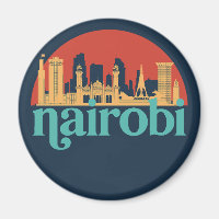 Nairobi Kenya City Skyline Vintage Cityscape