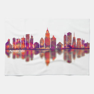 Nairobi Kenya Skyline Tea Towel