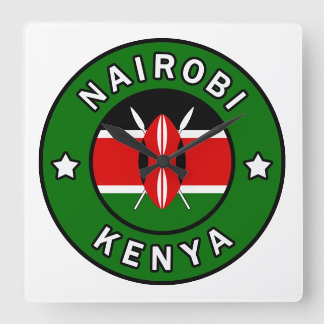 Nairobi Kenya Square Wall Clock (Front)