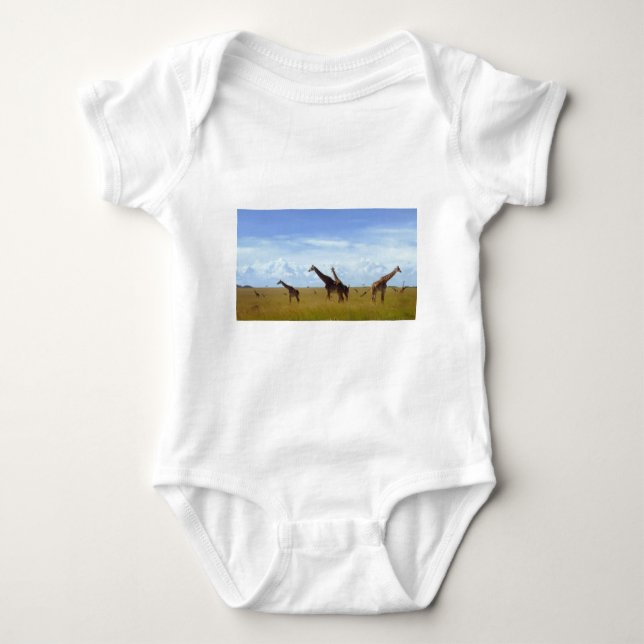 Nairobi National Park Giraffes Baby Bodysuit (Front)