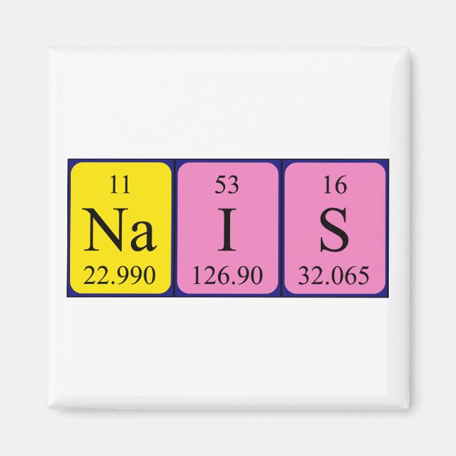 Nais periodic table name magnet (Front)