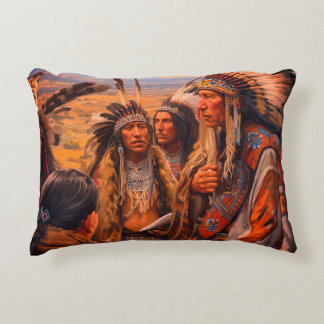 Naive American Scene on a Beautiful Accent Pillow