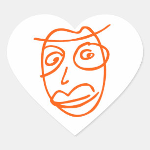 Naive artistic illustration heart sticker