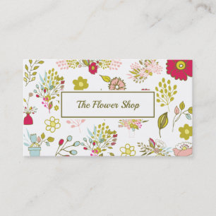 Naive Flowers Pattern  Business Card