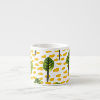 Naive Green Black Tree Pattern Espresso Cup