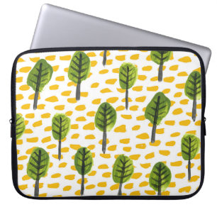 Naive Green Black Tree Pattern Laptop Sleeve