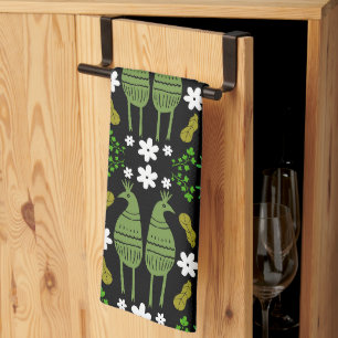 Naïve Rustic Nature Bird Folk Art Tea Towel