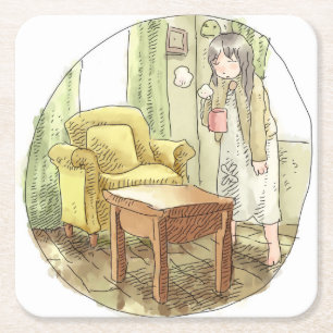 Najirou Sayaka Square Paper Coaster