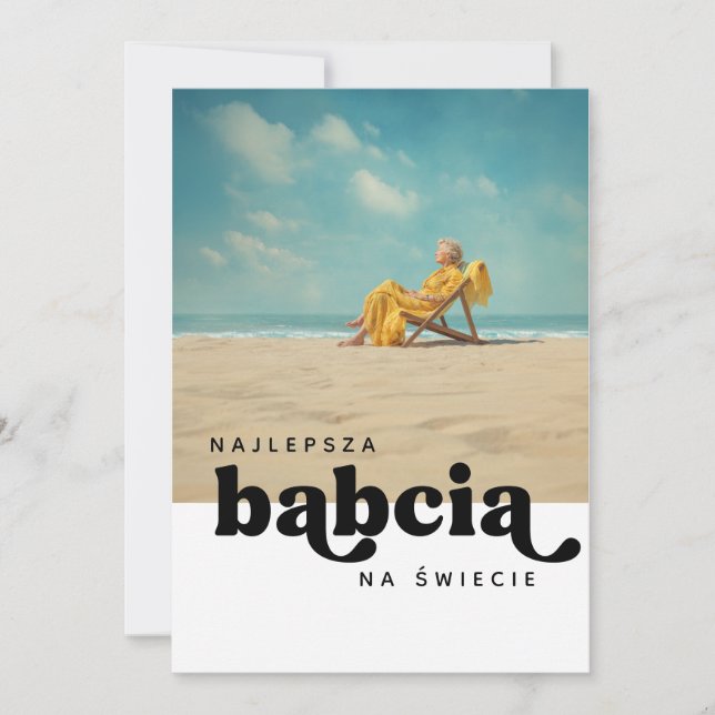 Najlepsza Babcia Na Świecie Custom Photo Card (Front)