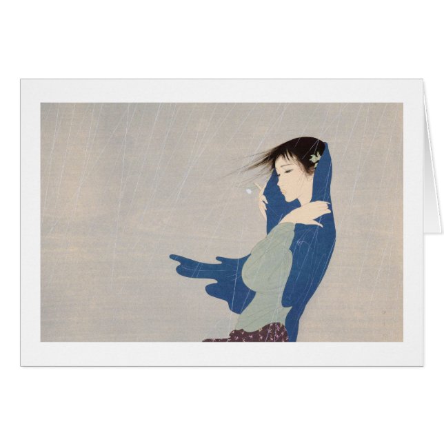 Nakajima Kiyoshi Fine Rain japanese woman art (Front Horizontal)