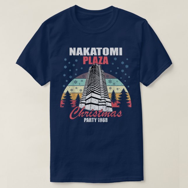 Nakatomi Plaza Christmas Party 1988 Funny Xmas Vin T-Shirt (Design Front)