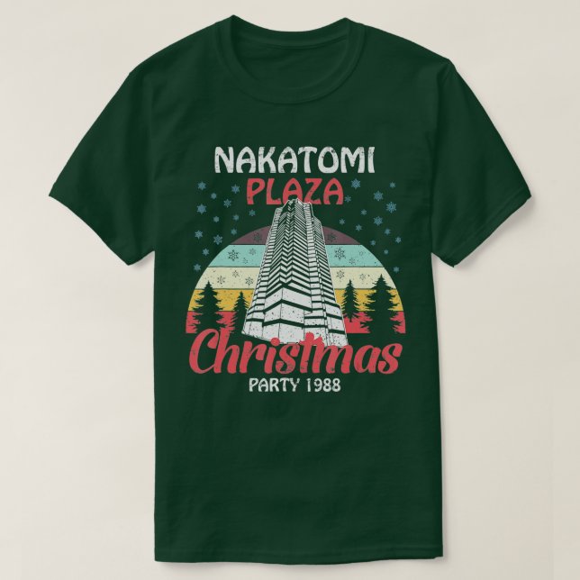 Nakatomi Plaza Christmas Party 1988 Funny Xmas Vin T-Shirt (Design Front)