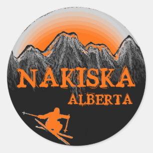 Nakiska Alberta Canada orange ski stickers