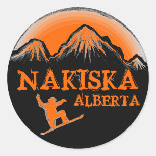 Nakiska Alberta Canada orange snowboard stickers