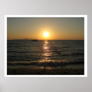 Naklua Beach Sunset ... Chonburi, Thailand Poster