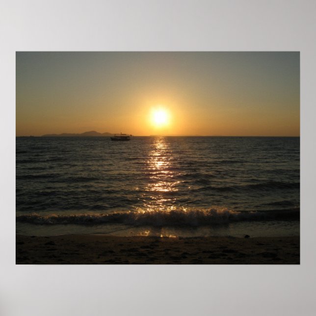 Naklua Beach Sunset ... Chonburi, Thailand Poster (Front)