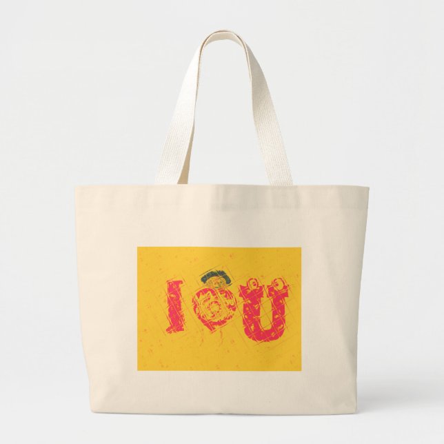 Nakupenda - I Love U Swahili Word Text Meaning Art Large Tote Bag (Front)