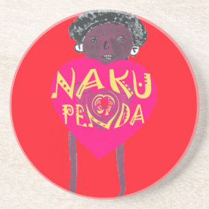 Nakupenda Love Art – Swahili Heart Design Coaster