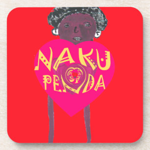Nakupenda Love Art – Swahili Heart Design Coaster