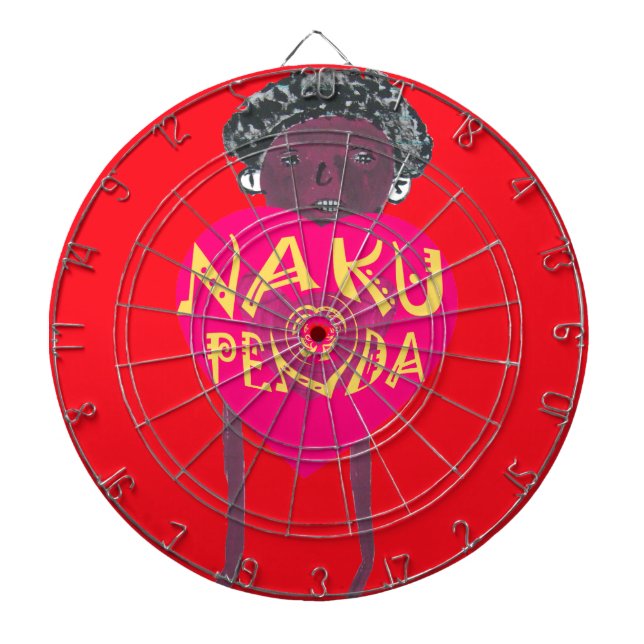 Nakupenda Love Art – Swahili Heart Design Dartboard (Front)