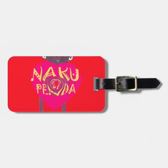 Nakupenda Love Art – Swahili Heart Design Luggage Tag (Front Horizontal)