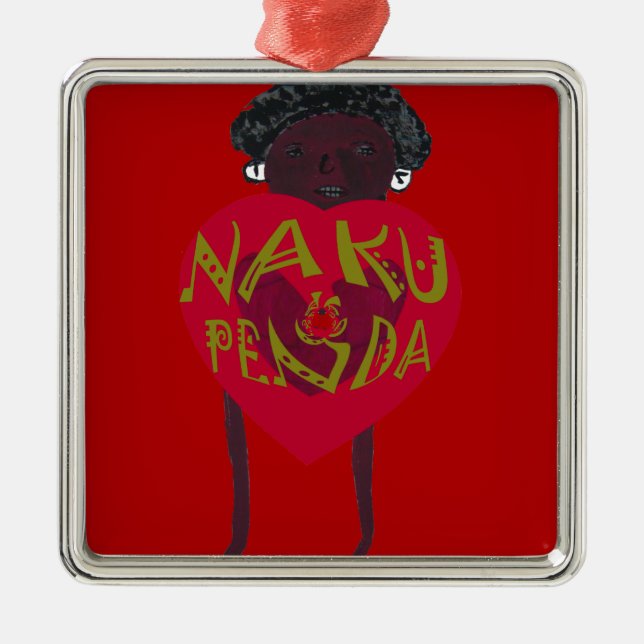  Nakupenda Sana Art Print  Swahili Design Metal Tree Decoration (Front)