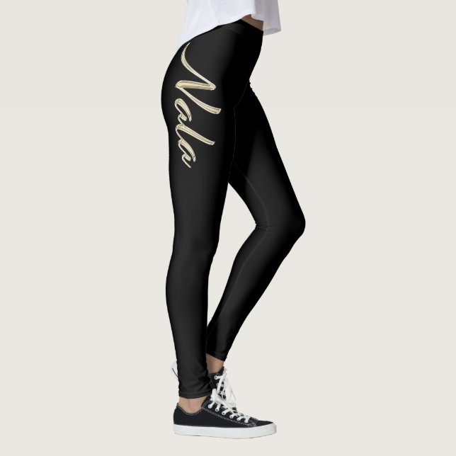 Nala white gold handwriting hose leggings (Right)