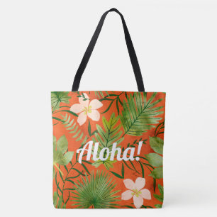 Nalani Hawaiian Tropical Garden Coral Tote Bag