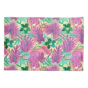 Nalani Hawaiian Tropical Garden Fuchsia Pillowcase