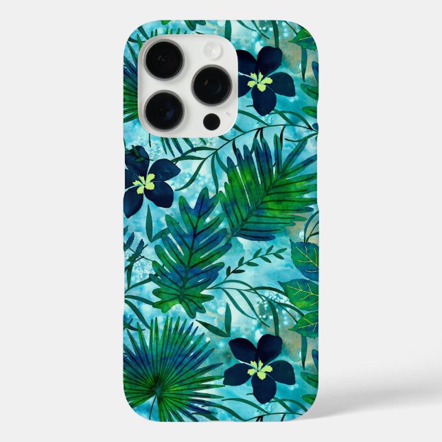 Nalani Hawaiian Tropical Garden Teal  Case-Mate iPhone Case (Back)