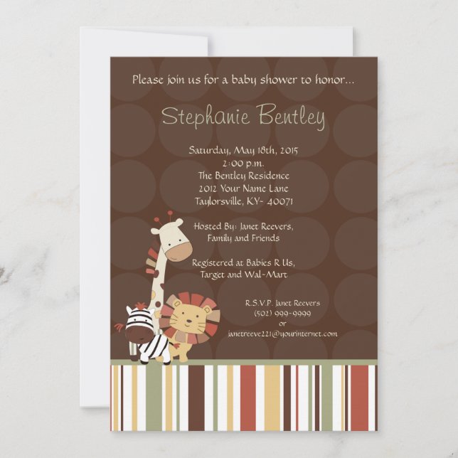 Nali Jungle  5x7 invitation (Front)