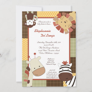 Nali Jungle Zoo Animal Lion Baby Shower Invitation