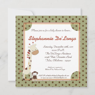 Nali Jungle Zoo Animal Lion Baby Shower Invitation