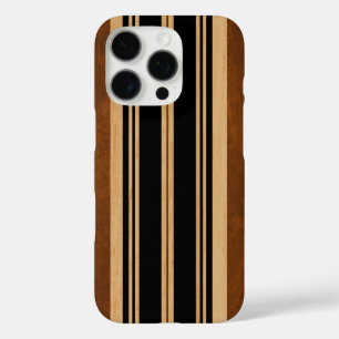 Nalu Lua Faux Koa Wood Surfboard Black iPhone 16 Pro Case