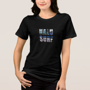 Nalu-Surf Hawaiian Wave Printed T-shirt Tri-Blend Shirt