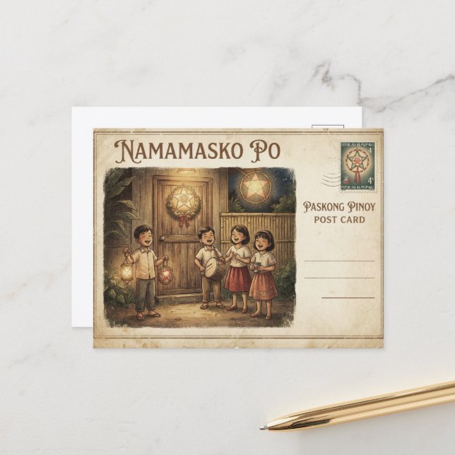 Namamasko Po Vintage Postcard (Front/Back In Situ)