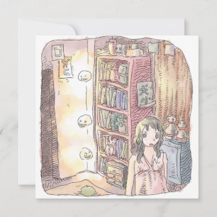 Namamuji a dim object and female illustration fl card