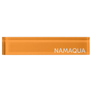 Namaqua orange color name nameplate