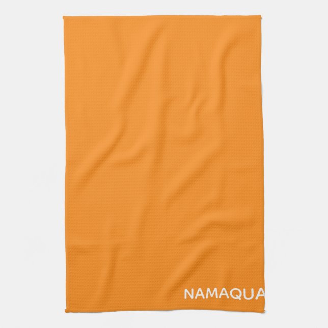 Namaqua orange color name tea towel (Vertical)