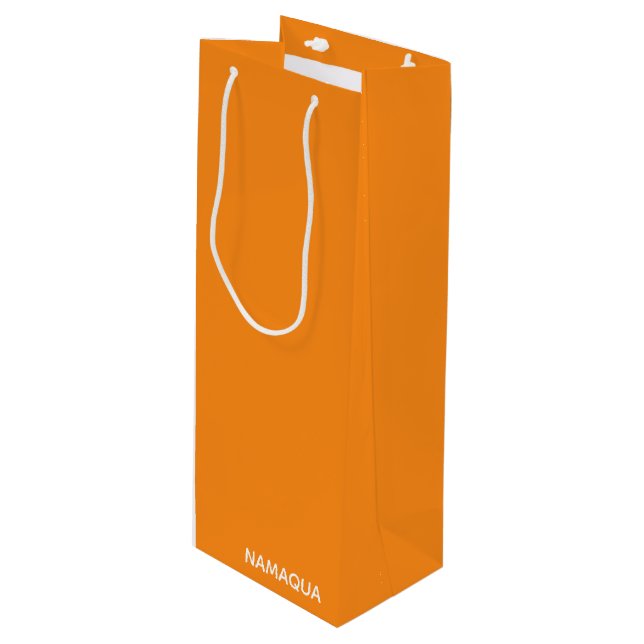 Namaqua orange color name wine gift bag (Front Angled)