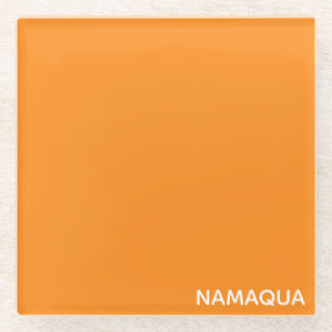 Namaqua orange colour name glass coaster