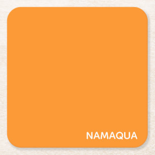 Namaqua orange colour name square paper coaster