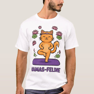 Namas-Feline Funny Yoga Cat Shirt