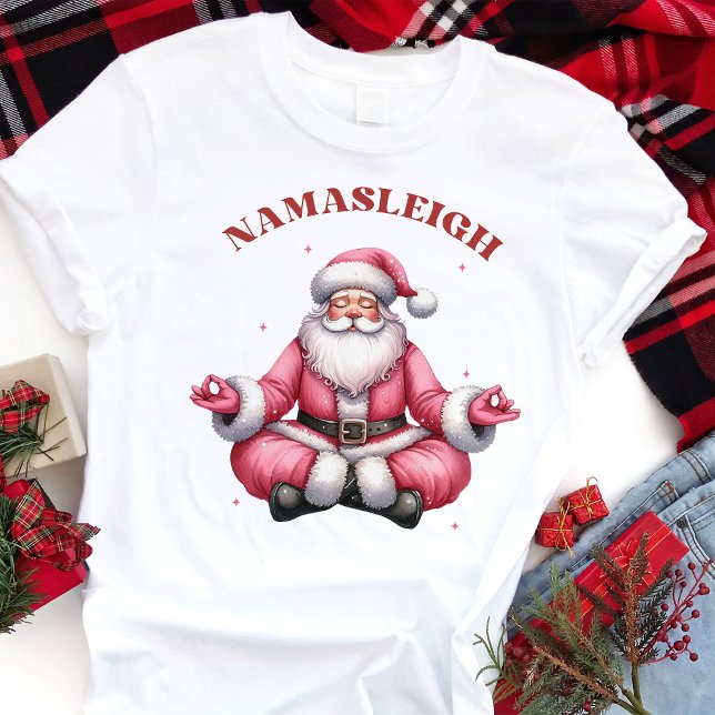 Namasleigh Funny Santa Yoga Christmas Tri-Blend Shirt (Creator Uploaded)